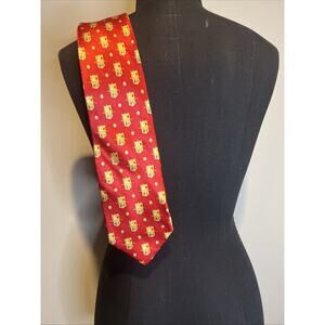 Faberge 100% Silk Men’s Tie Red Faberge Pattern Vintage RARE 4x58